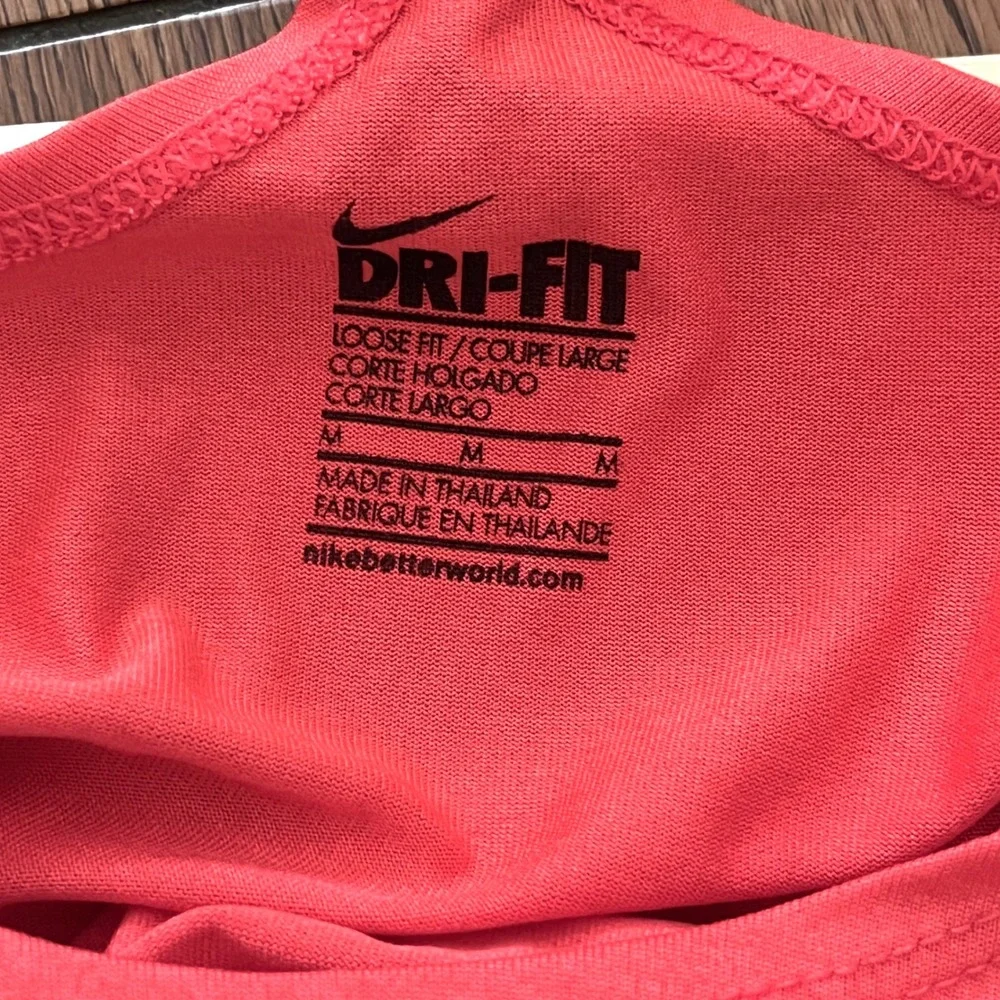 Nike Dri-FIT Just Do It Racerback Tank Top Pink Coral Loose Fit Womens Medium